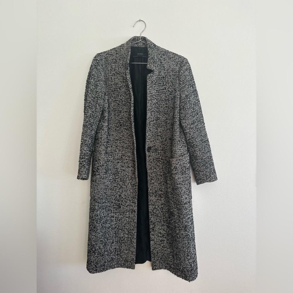 Herringbone Long Peacoat
